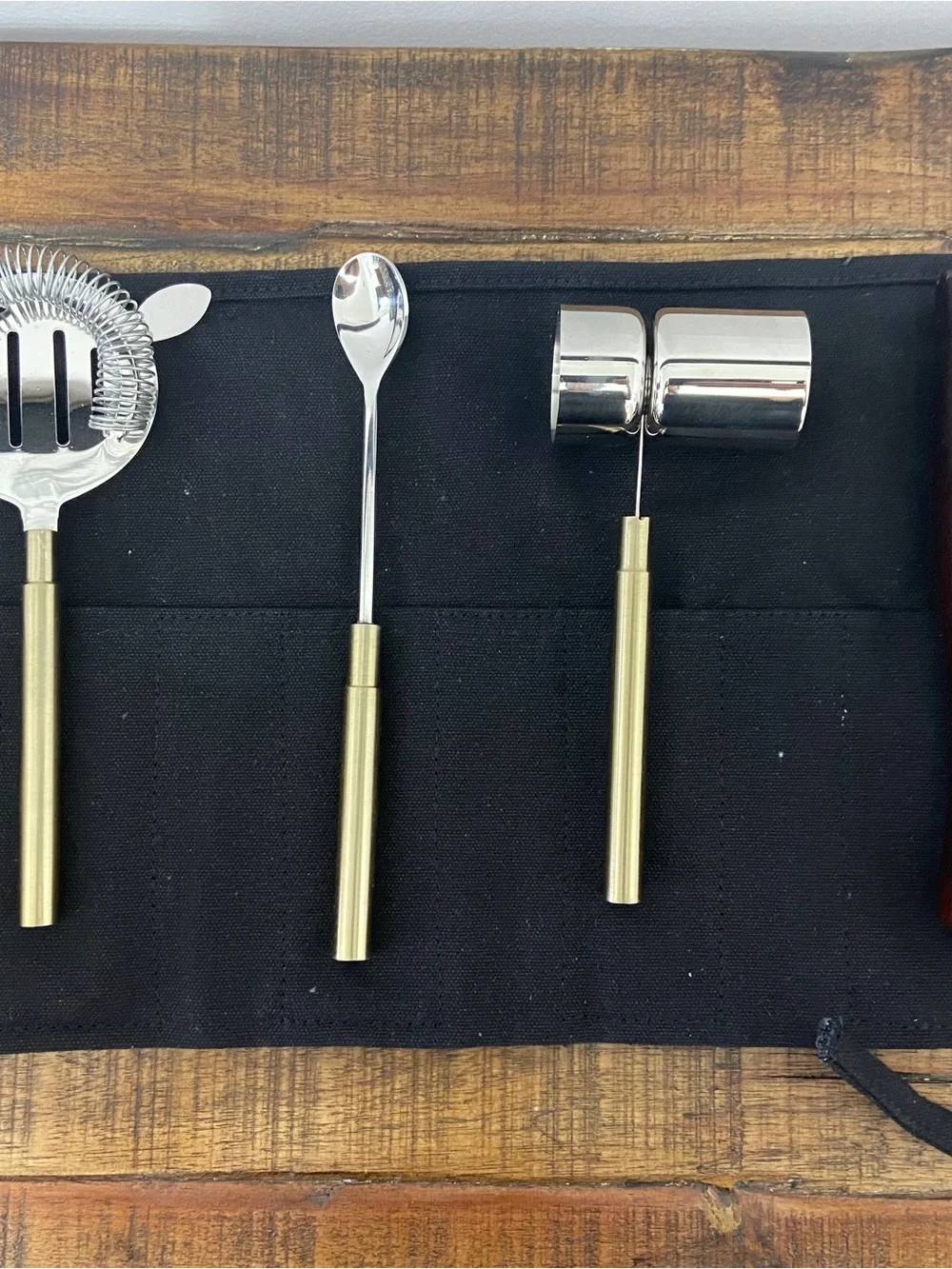 New Crate & Barrel Roll Up Cocktail Set